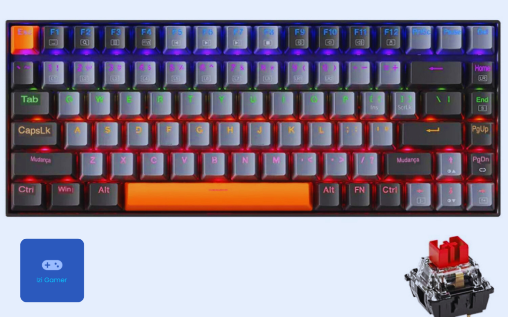 Teclado Mecânico 75% TKL Hot-Swappable K500A-B84