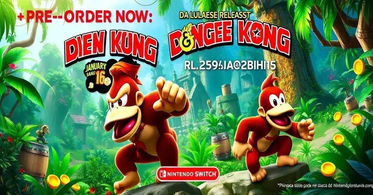 Donkey Kong Country Returns HD: Pré-venda no Nintendo Switch