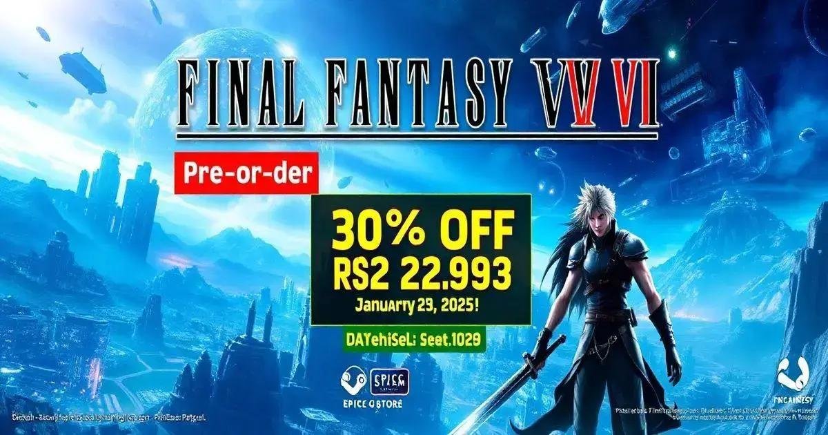 Pré-venda de Final Fantasy VII Rebirth no PC com 30% de desconto