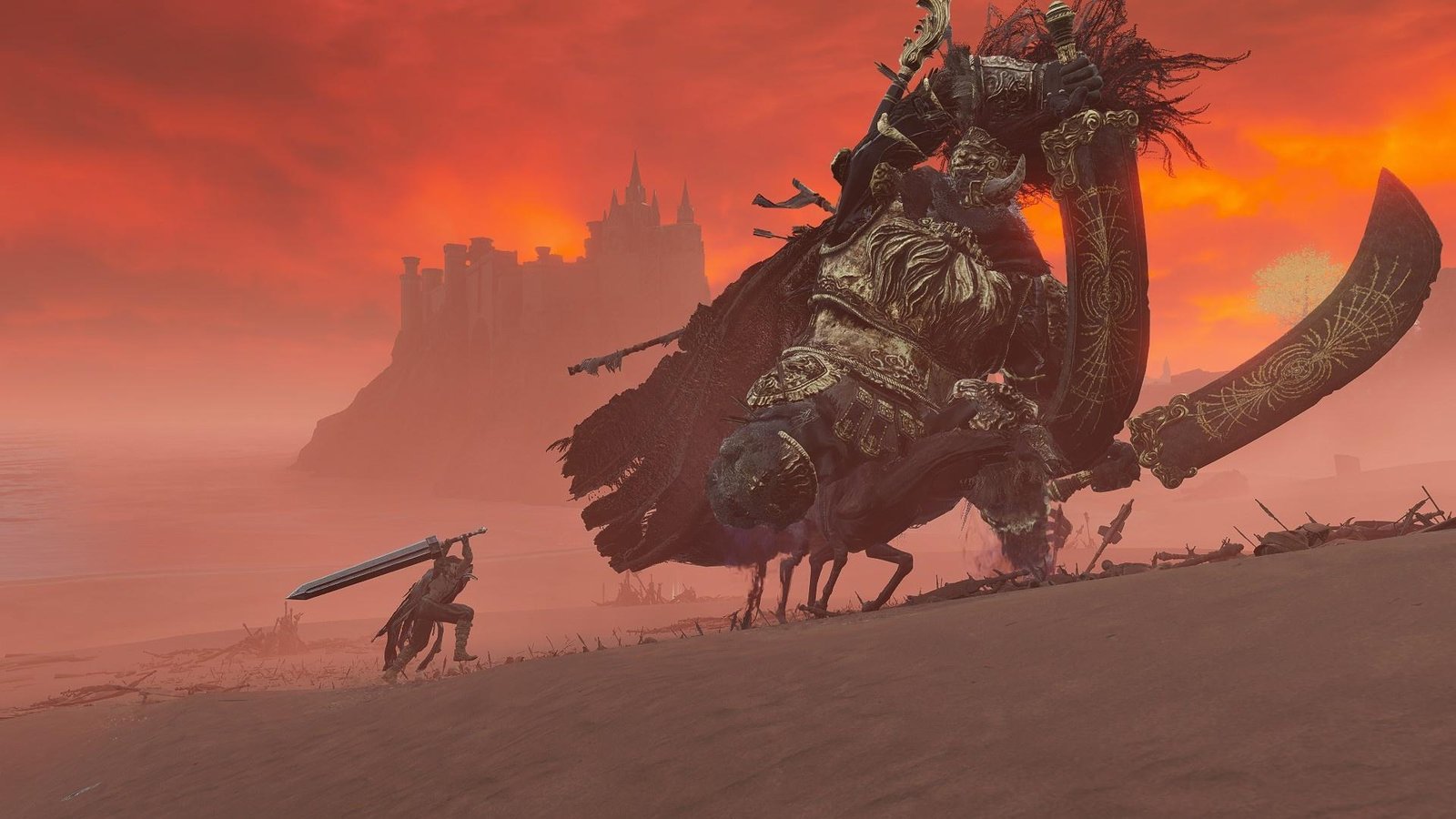 Imagem promocional do universo de fantasia sombria de Elden Ring