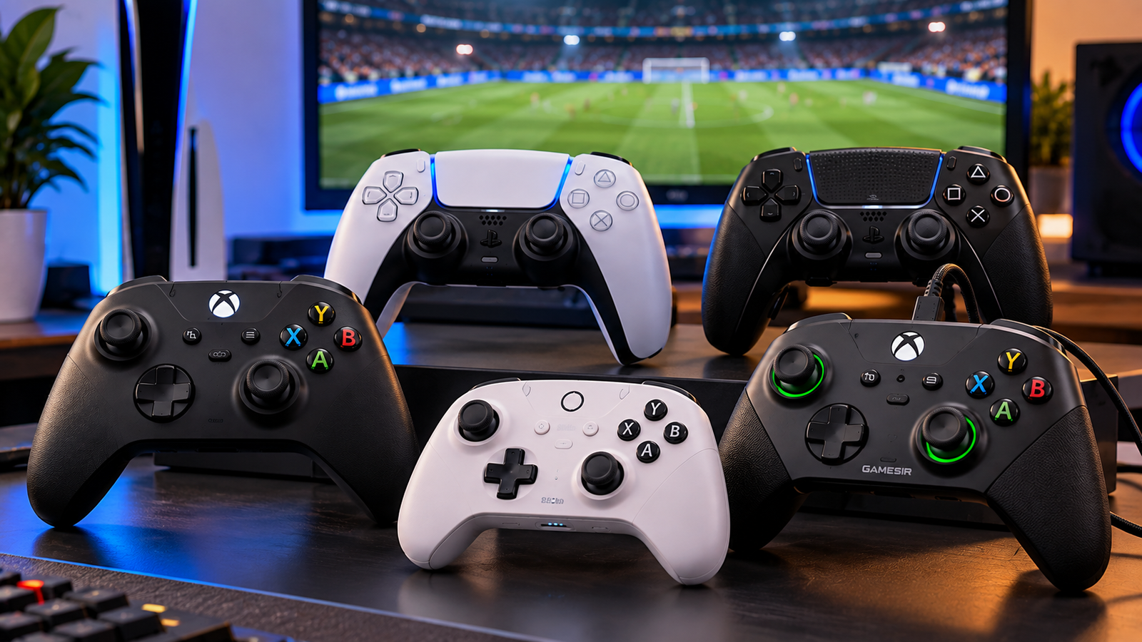 Comparação de controles para EA FC 27 no PC PS5 e Xbox